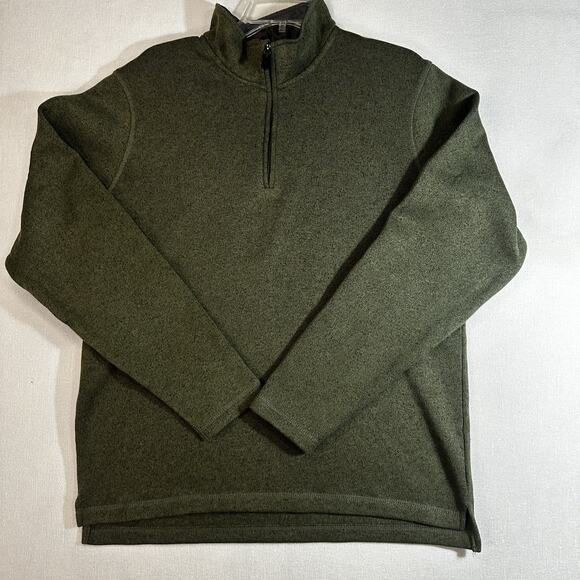 Wrangler Authentics Men’s Green 1/4 Zip Sweater Long Sleeve Pullover Size M - Picture 1 of 9